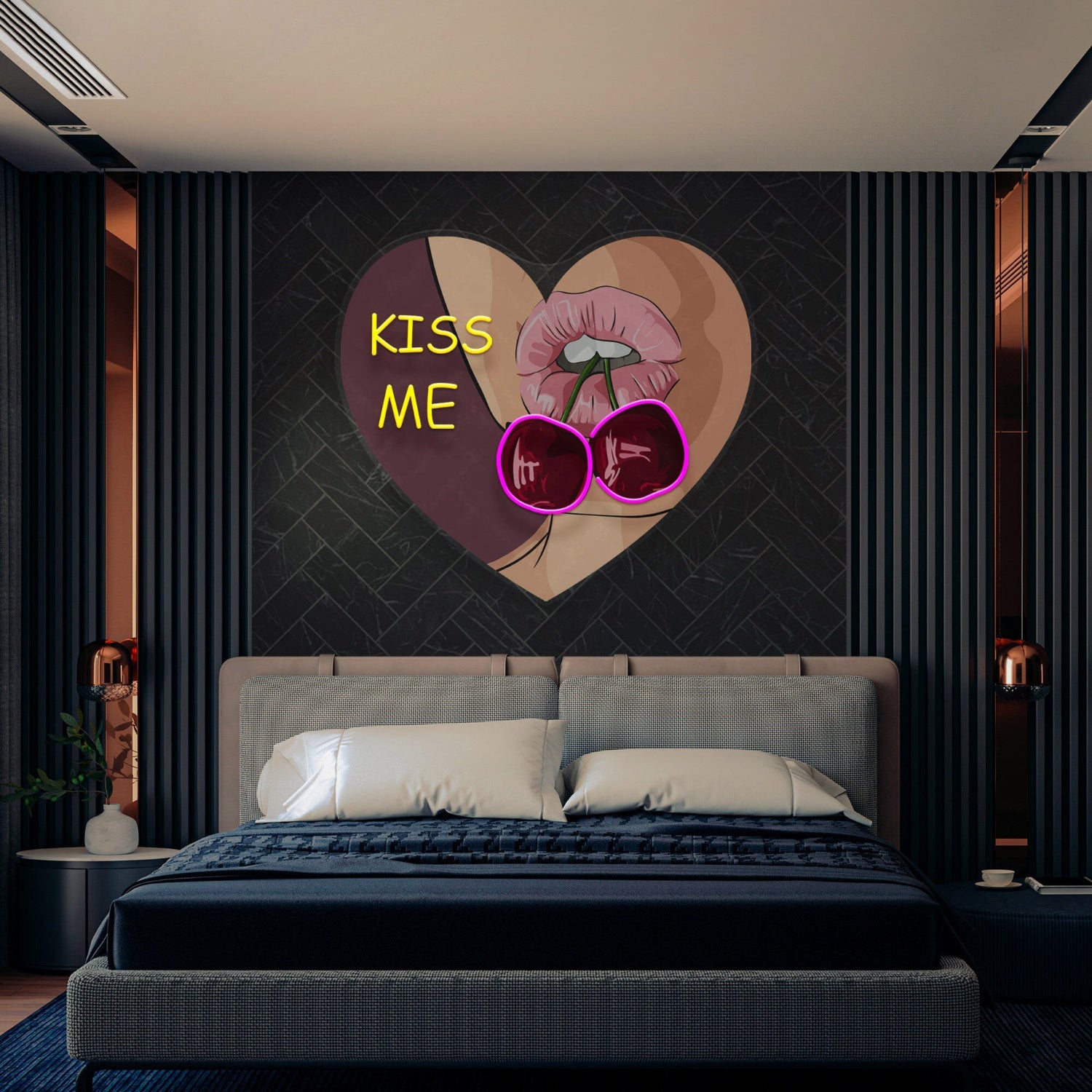 Spice Up Your Wedding Decor With The Kiss Me Led Uv Neon Sign | Shineneon