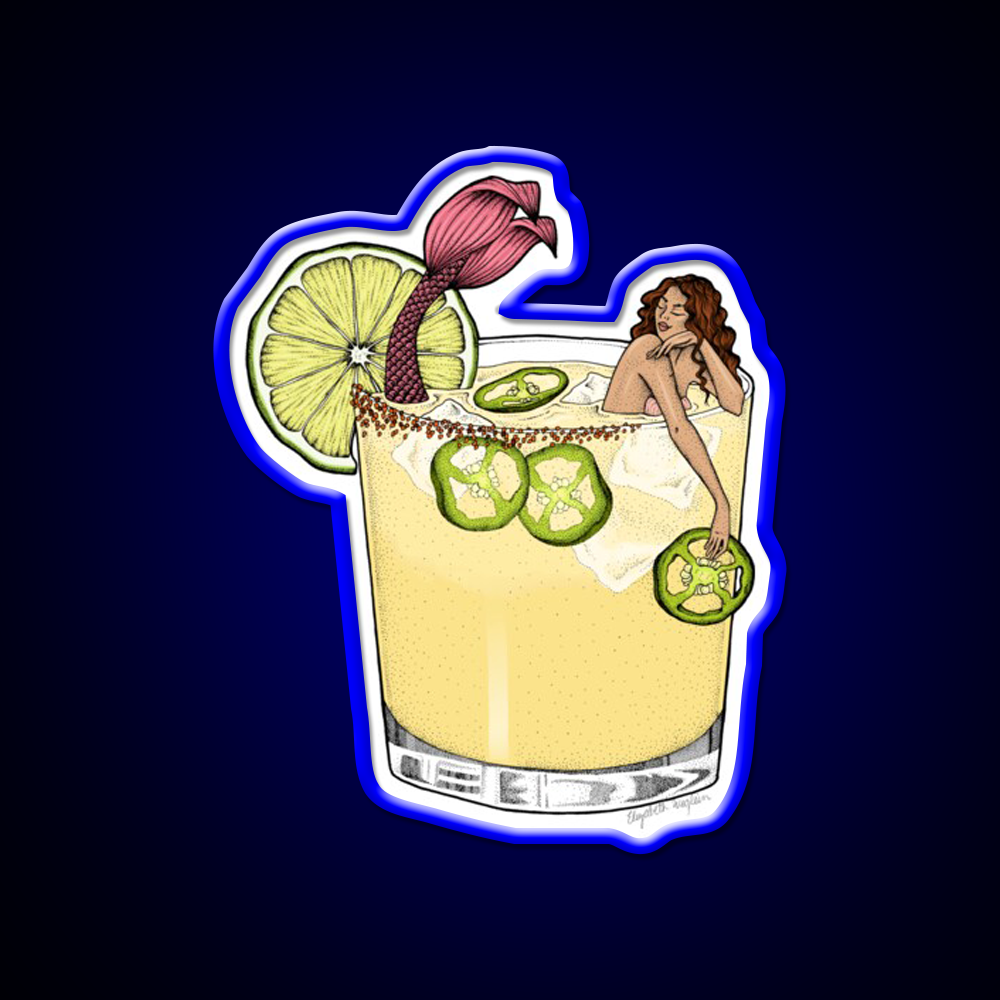 Spicy Margarita Mermaid Cocktail Bar Decor Led Neon Sign Rgb Color - LED neon sign view 5