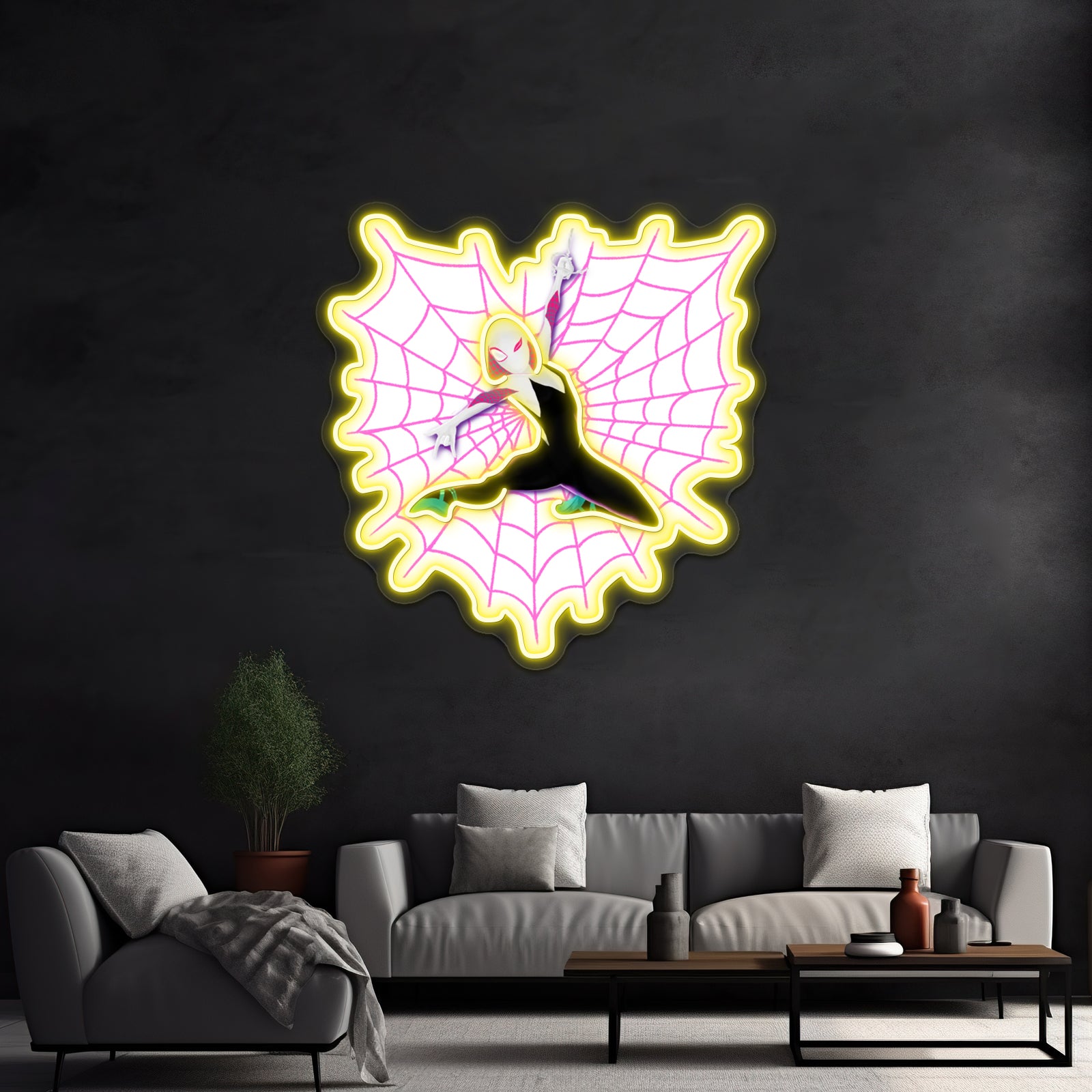 Spider Gwen Loves You Artwork Custom Led Signs | Shineneon