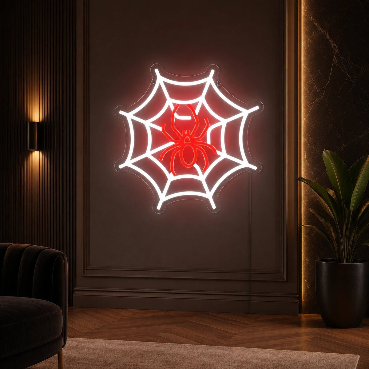 Spider On Web LED Neon Sign - Shineneon
