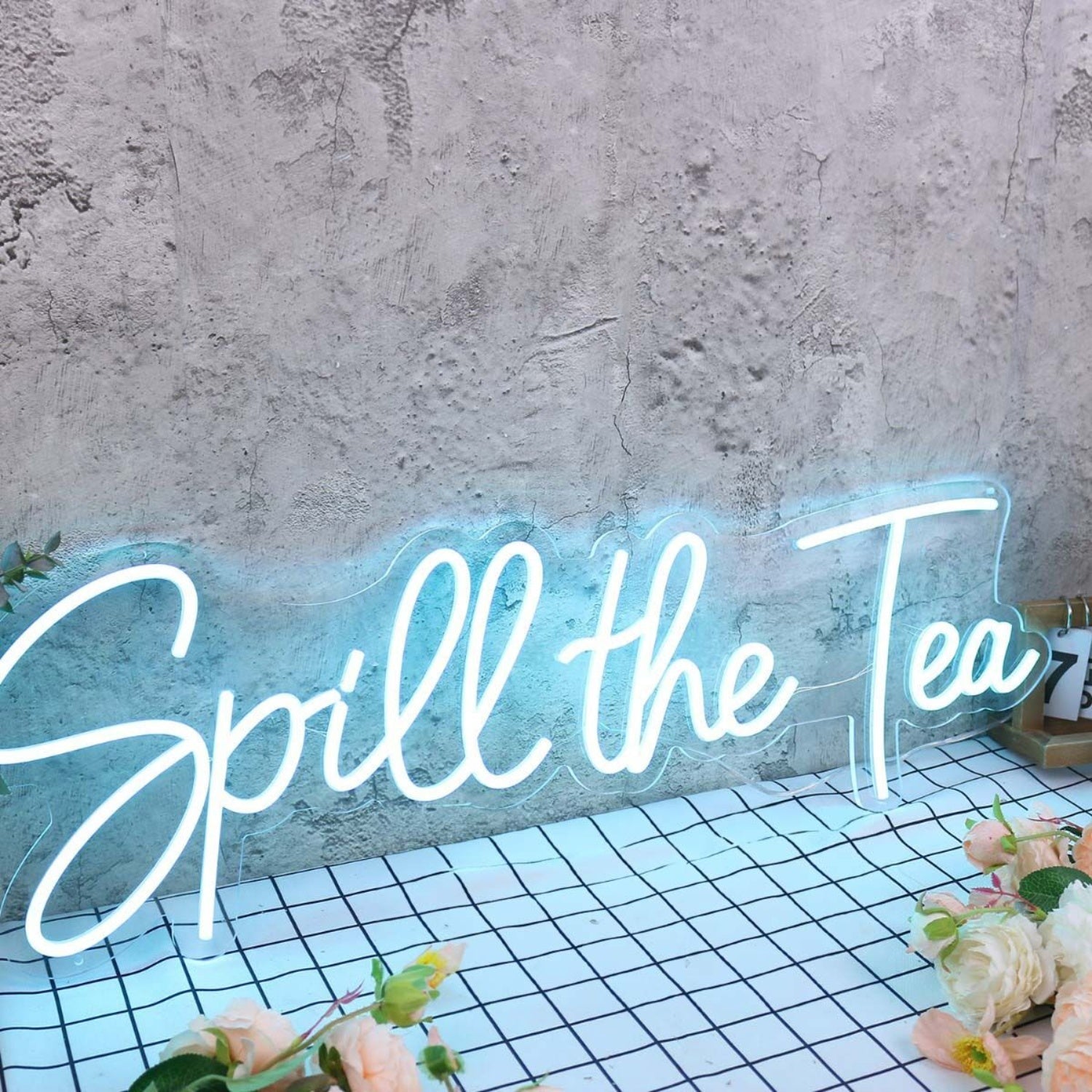 Spill The Tea Blue Led Neon Sign For Fun And Social Spaces - Shineneon