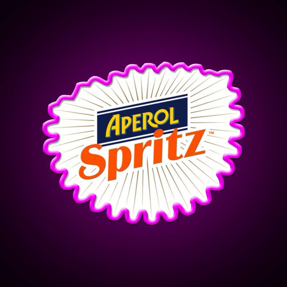 Spirit Of Aperol Cocktail Bar Decor Led Neon Sign Rgb Color - Neon sign mounted on wall in room