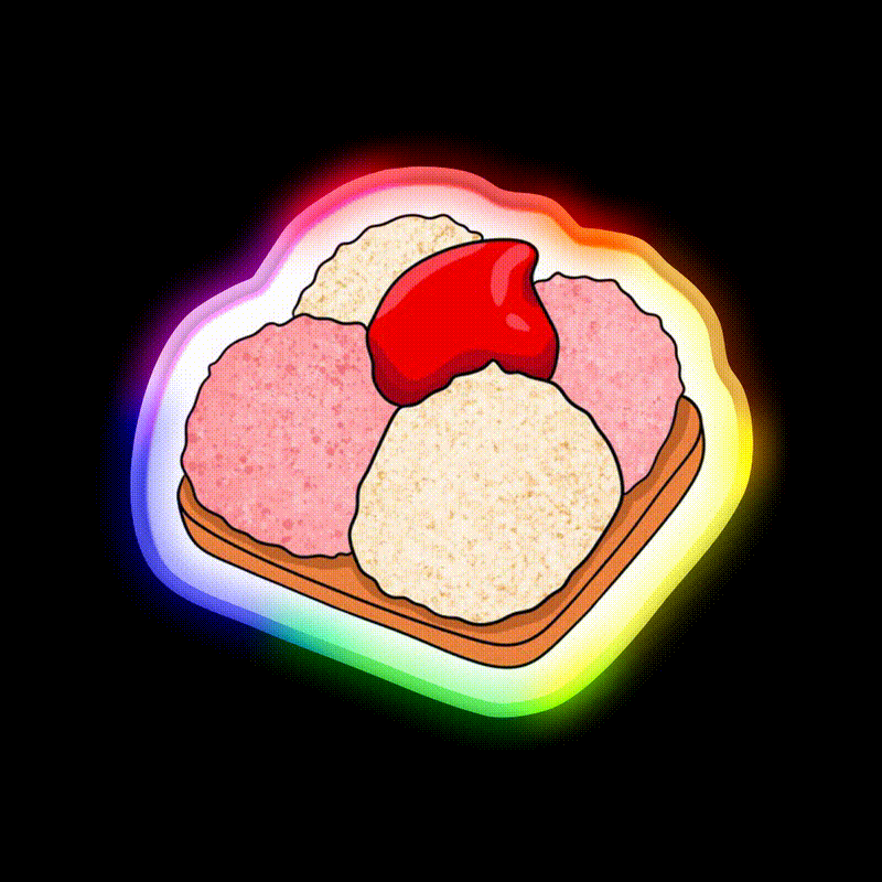 Sponch Snack Food Led Neon Sign Rgb Color - LED neon sign close-up detail