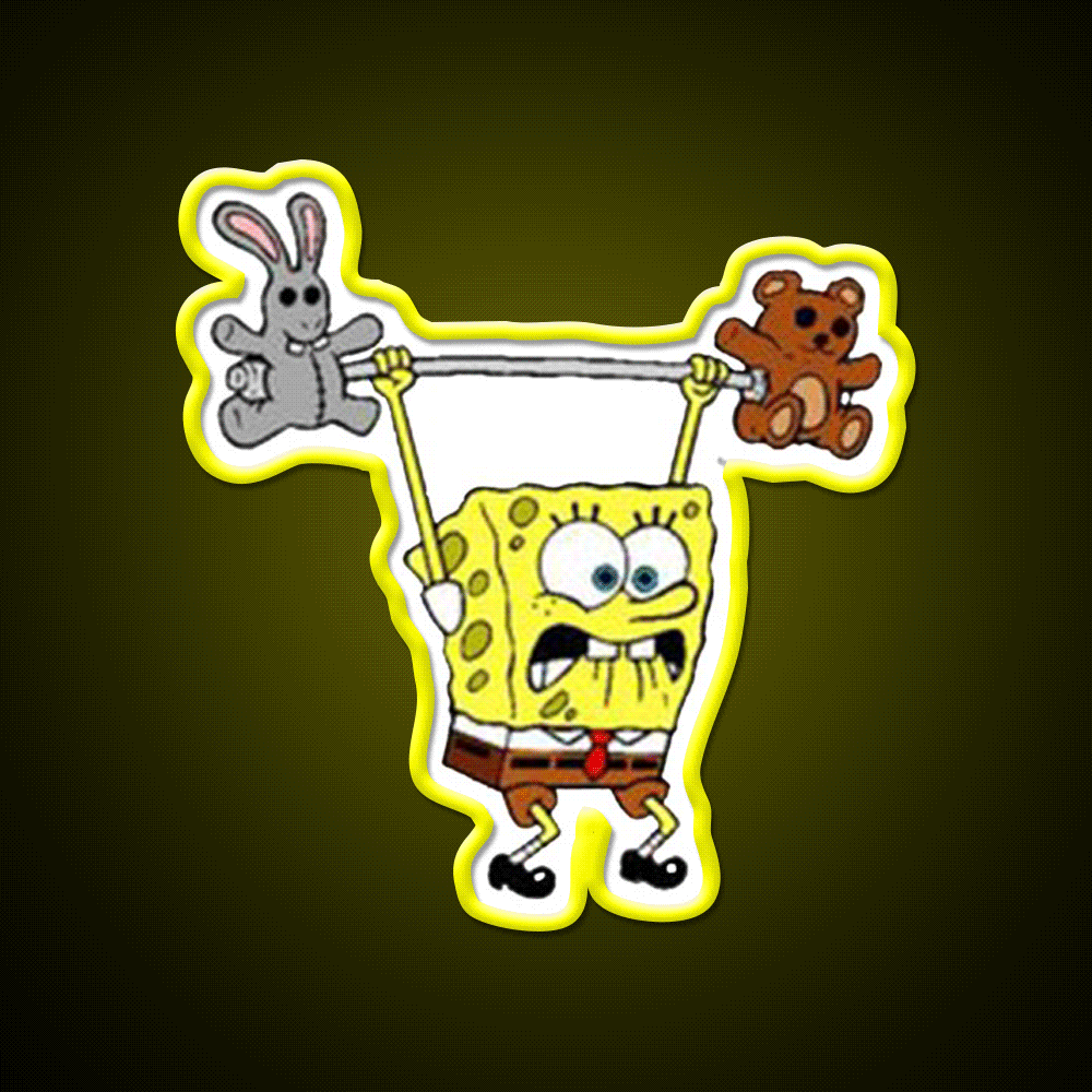 Spongbob Gym Fitness Led Neon Sign Rgb Color