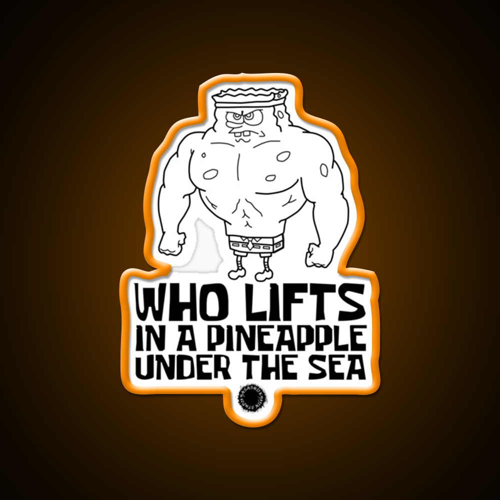 Spongebob Who Lifts Black Gym Gear Gym Fitness Led Neon Sign Rgb Color
