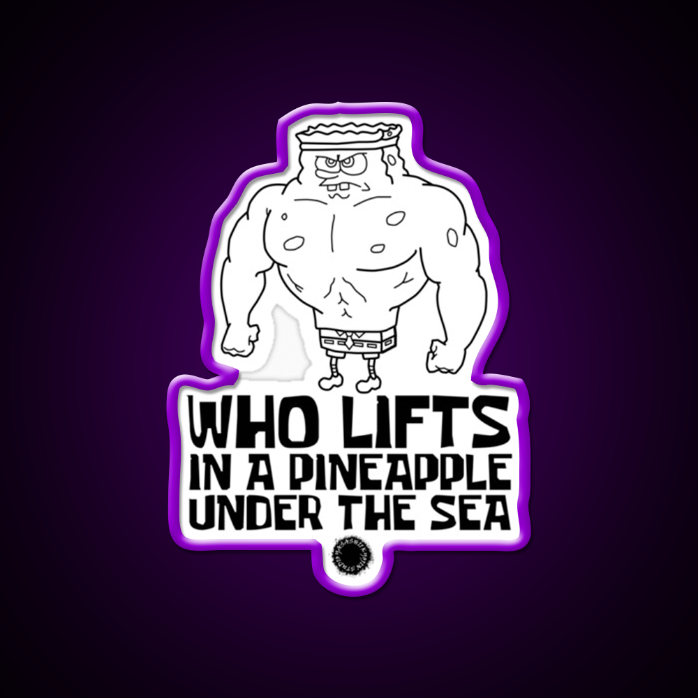 Spongebob Who Lifts Black Gym Gear Gym Fitness Led Neon Sign Rgb Color