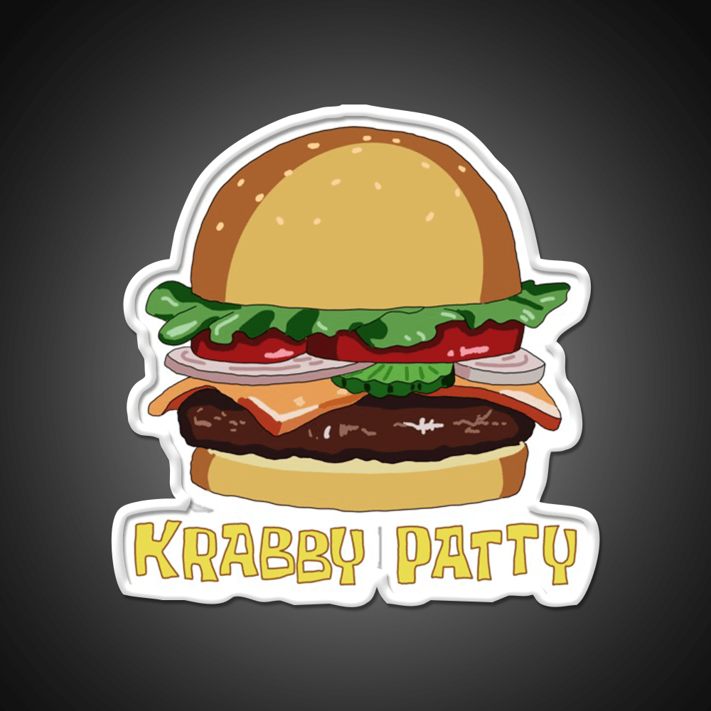 Spongebobs Squarepants Krabby Patty Led Neon Sign For Burger Place Rgb Color - Shineneon
