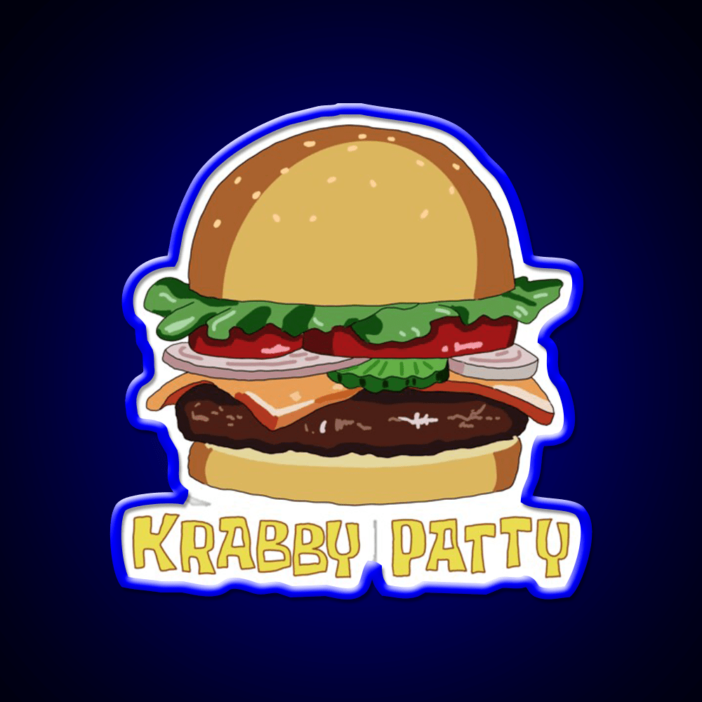 Spongebobs Squarepants Krabby Patty Led Neon Sign For Burger Place Rgb Color - Shineneon