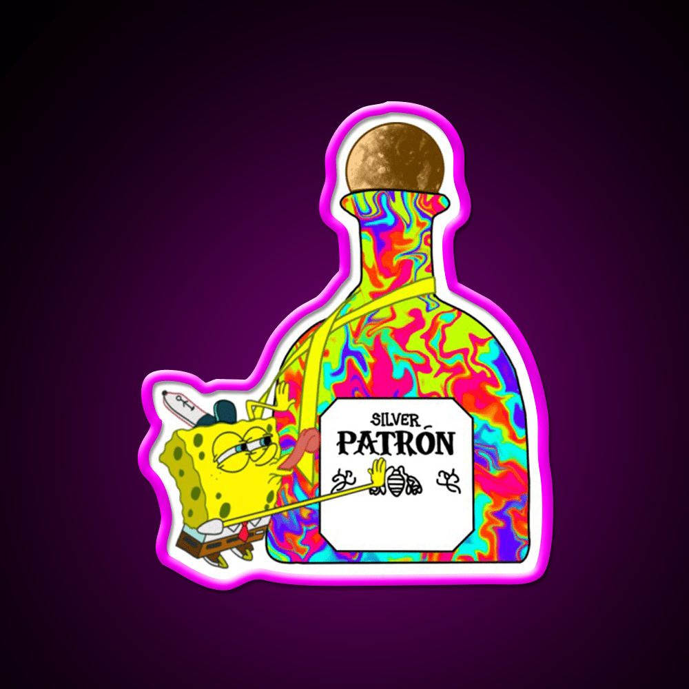 Spongebobxpatron Party Drink Tequila Led Neon Sign Rgb Color - Shineneon