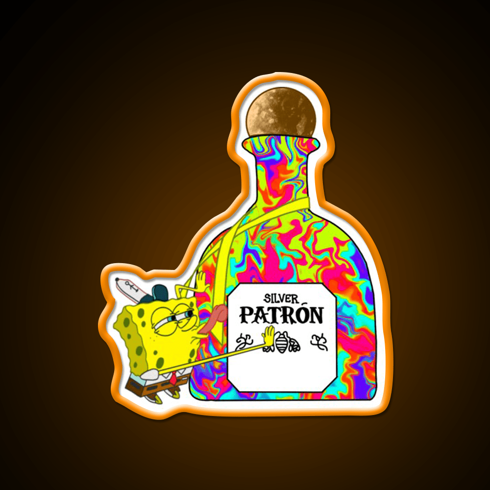 Spongebobxpatron Party Drink Tequila Led Neon Sign Rgb Color - Shineneon
