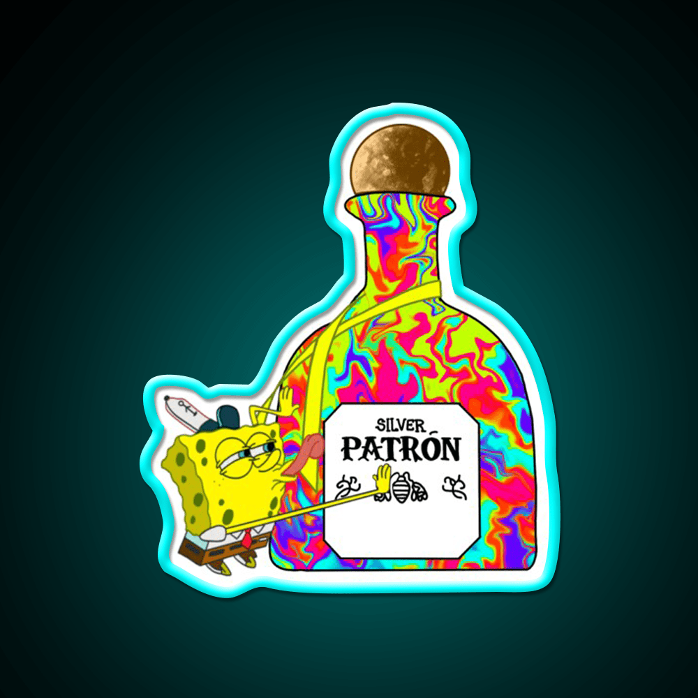 Spongebobxpatron Party Drink Tequila Led Neon Sign Rgb Color - Shineneon