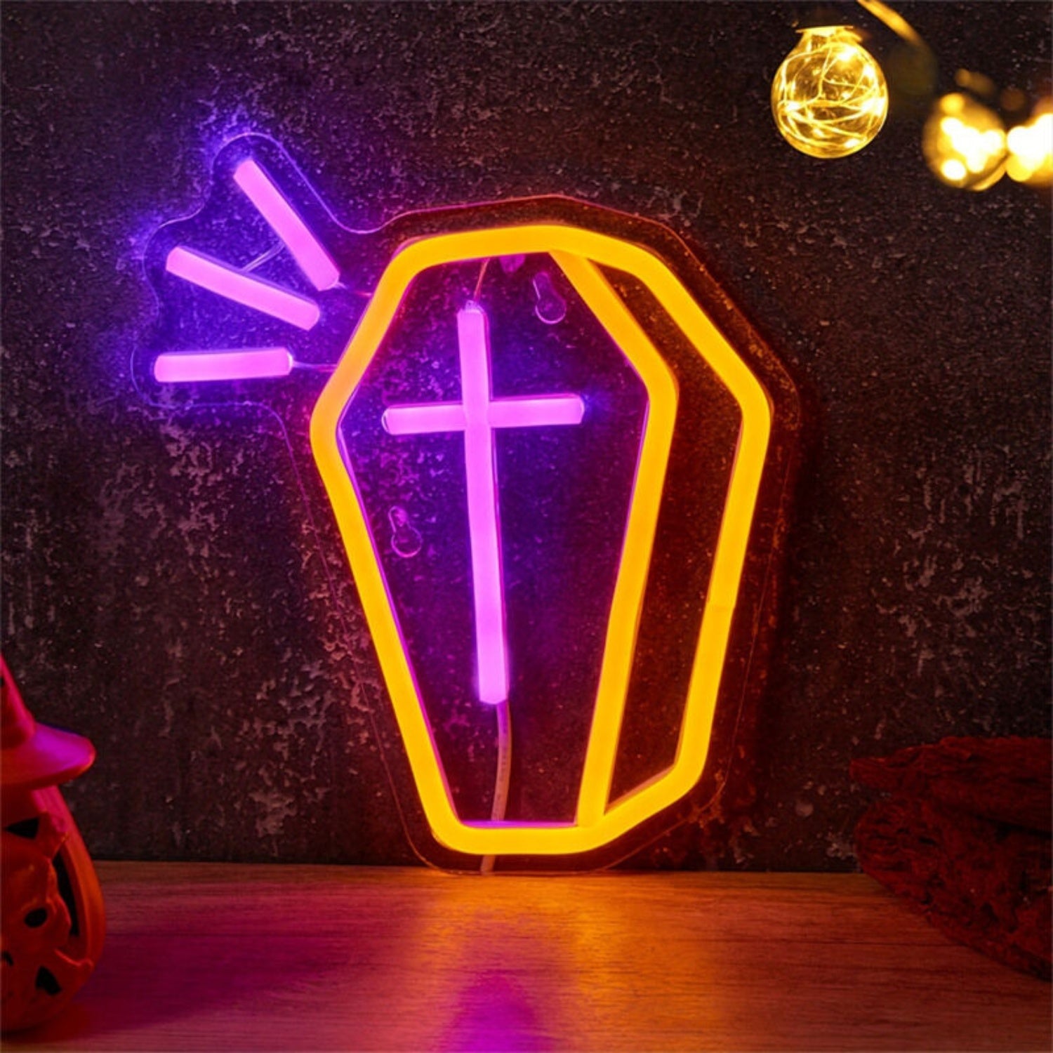 Spooky Backboard Led Neon Light In A Tombstone Shape | Shineneon