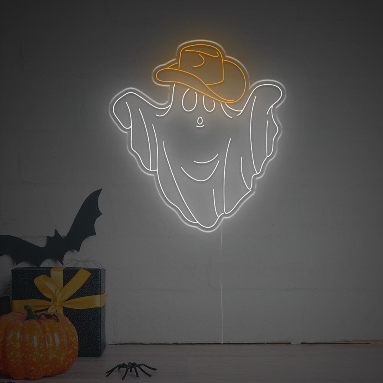 Spooky Celebrations Halloween Cow Boy Ghost Led Neon Sign | Shineneon