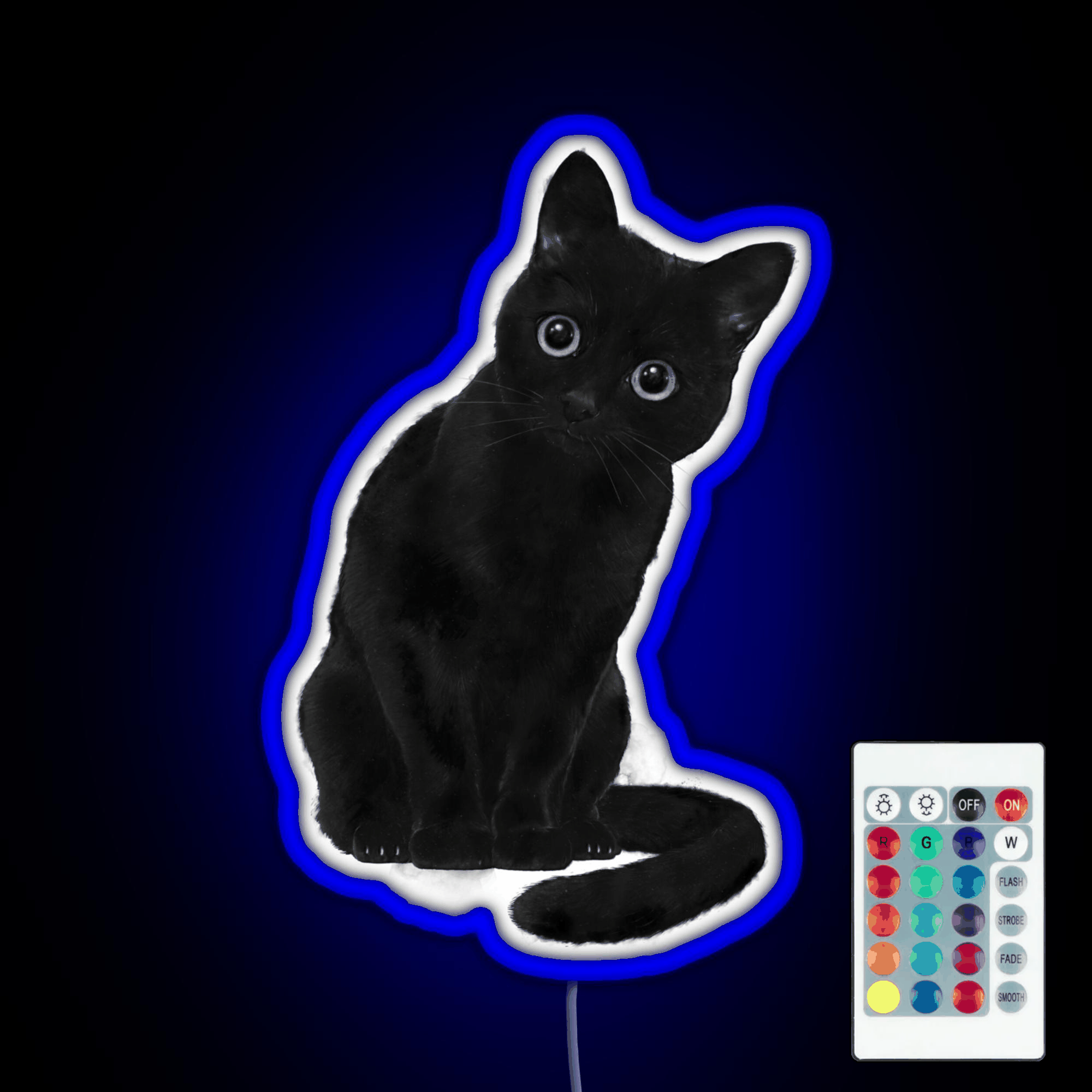 Spooky Cute Cat Rgb Led Neon Sign Pop Wall Art