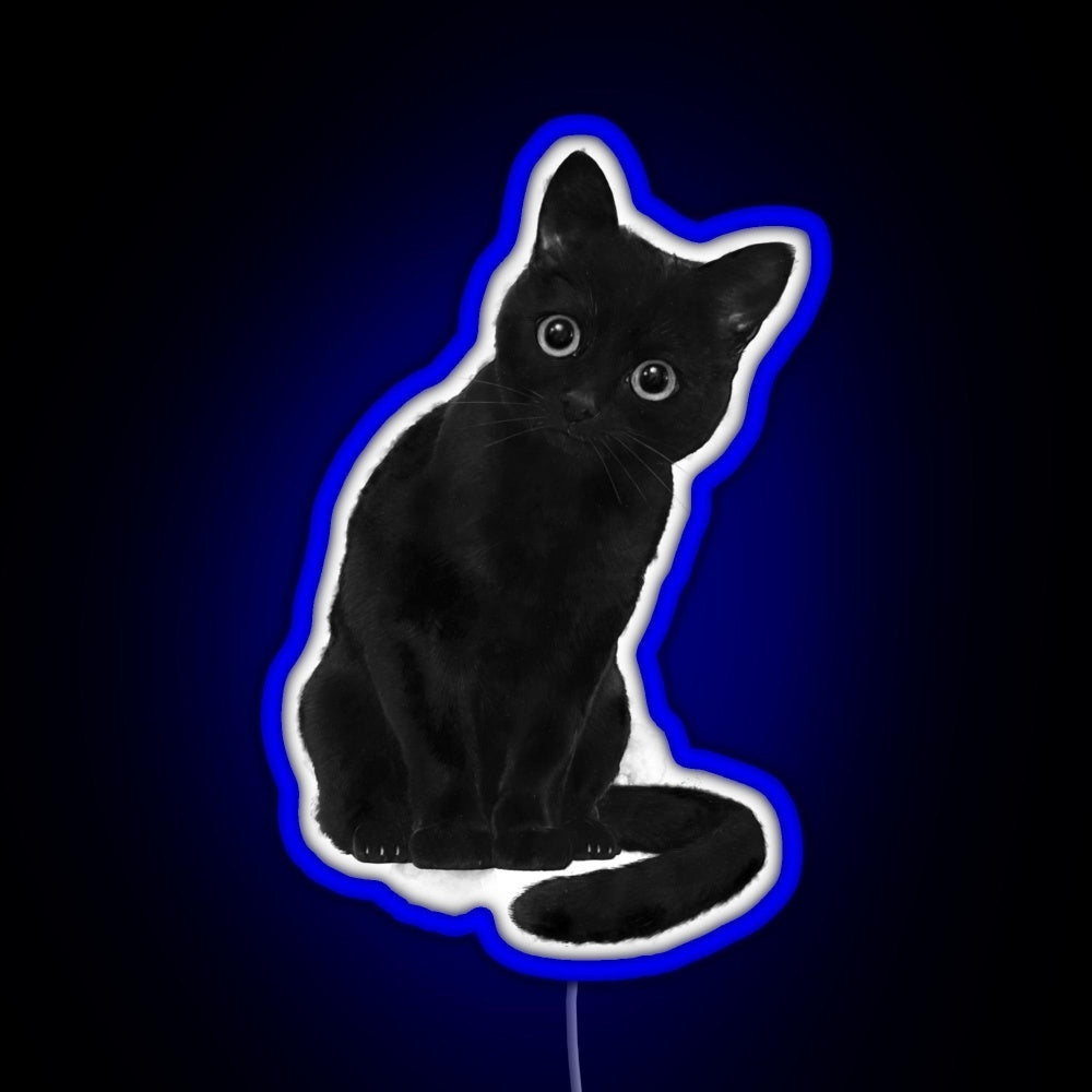Spooky Cute Cat Rgb Led Neon Sign Pop Wall Art