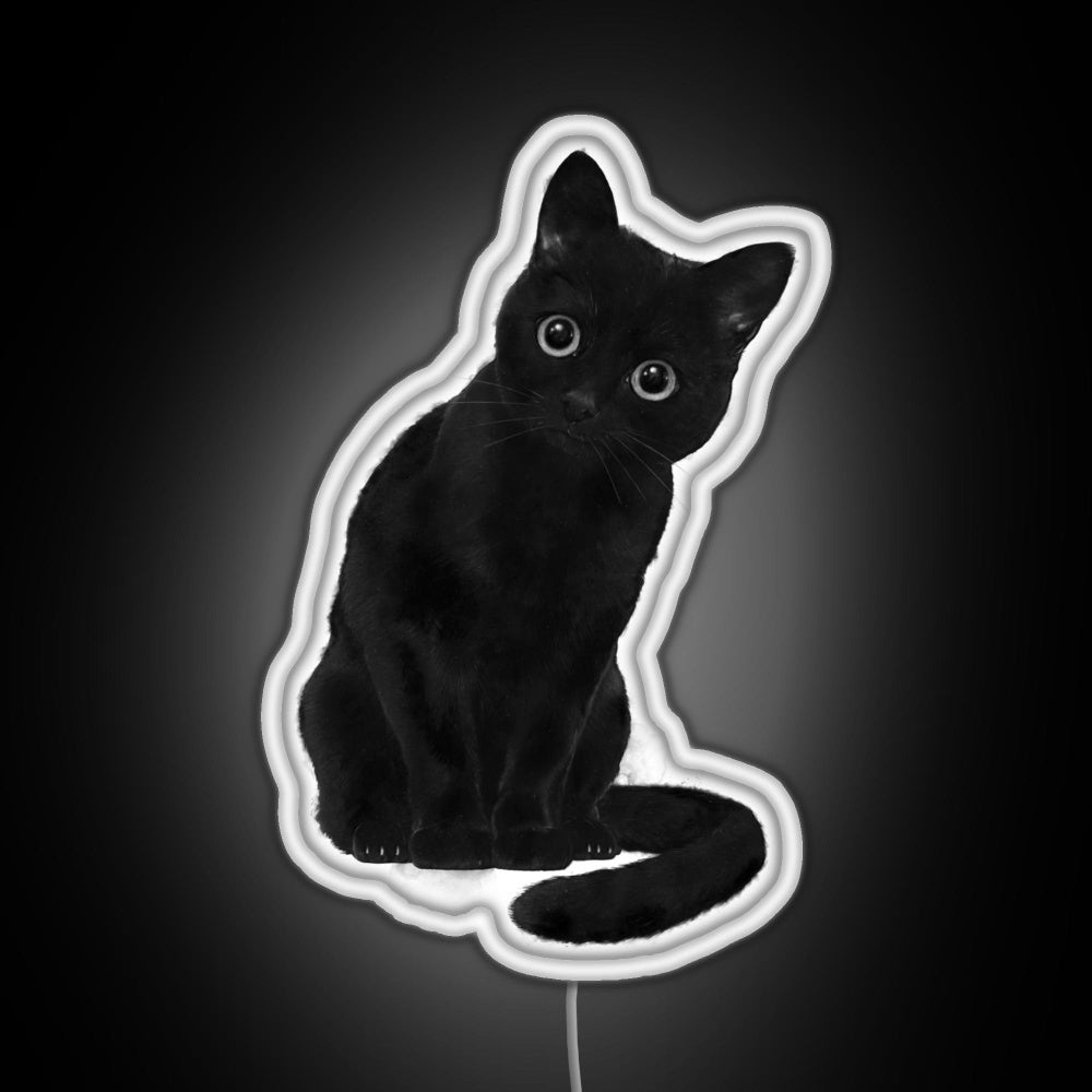 Spooky Cute Cat Rgb Led Neon Sign Pop Wall Art
