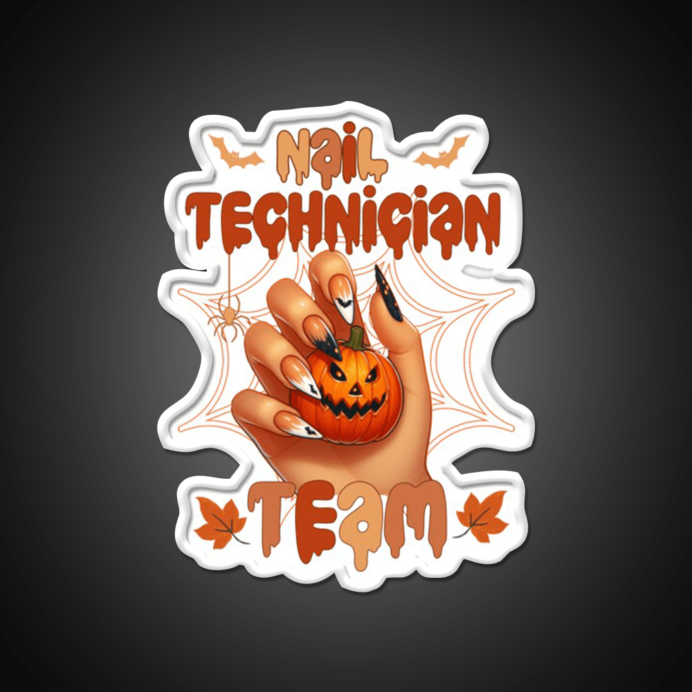 Spooky Halloween Nail Tech Trick Or Treat Nail Salon Led Neon Sign Rgb Color - Shineneon