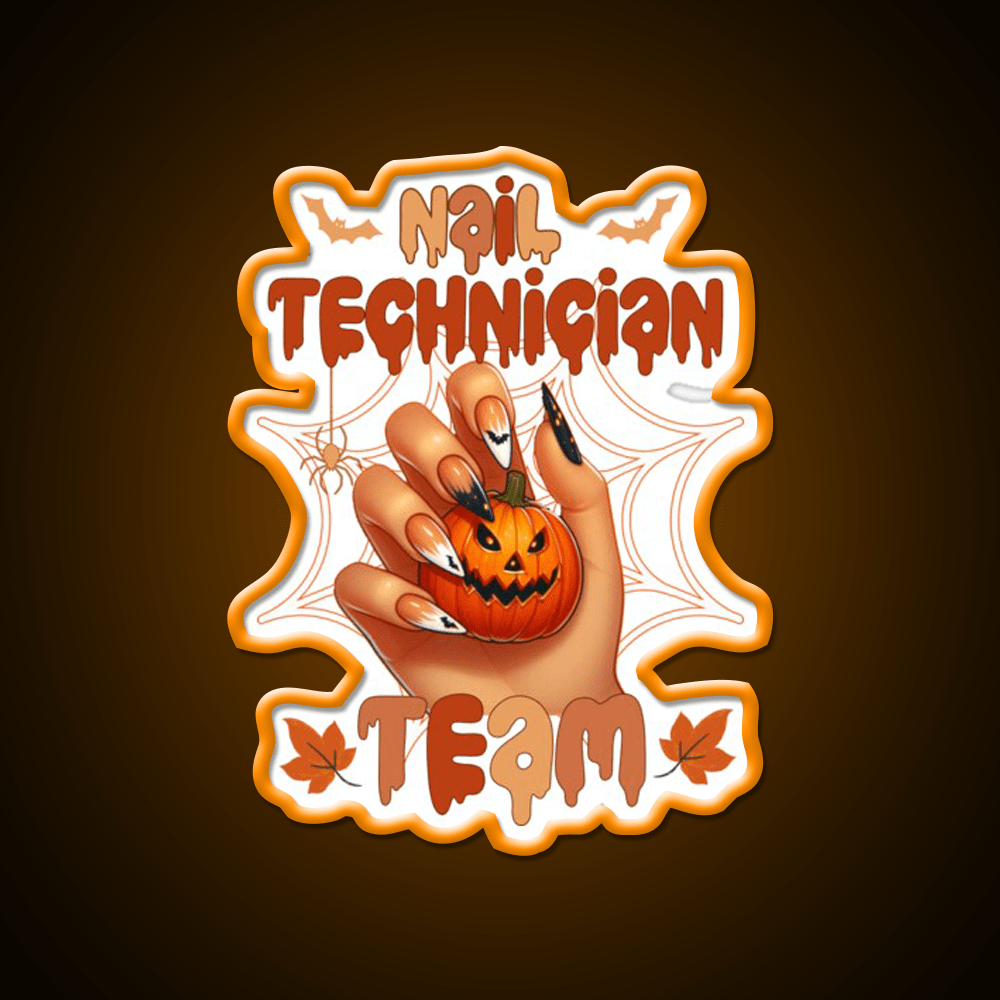 Spooky Halloween Nail Tech Trick Or Treat Nail Salon Led Neon Sign Rgb Color - Shineneon