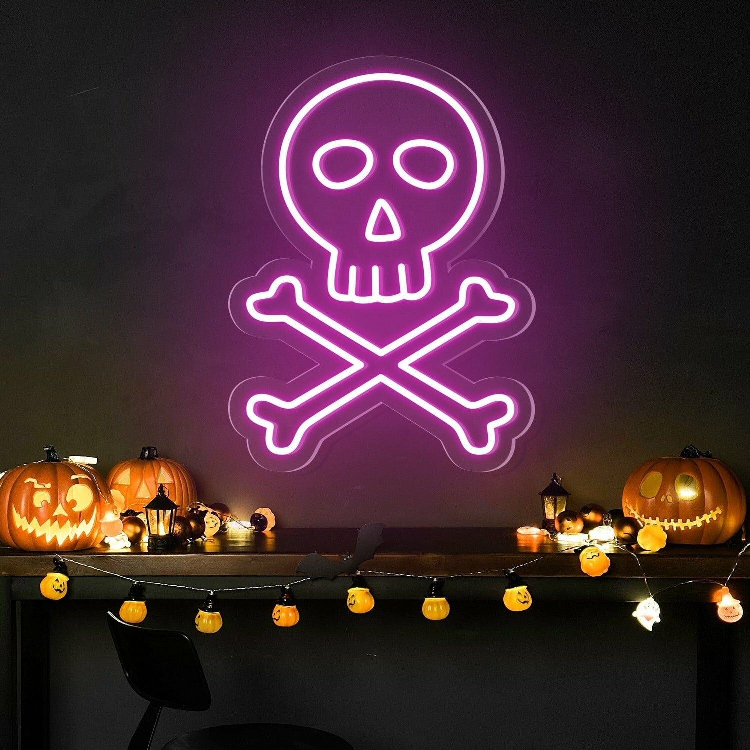 Spooky Skeleton Skulls Neon Sign | Shineneon
