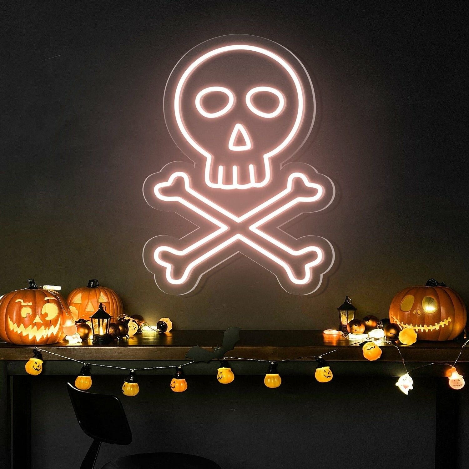 Spooky Skeleton Skulls Neon Sign | Shineneon