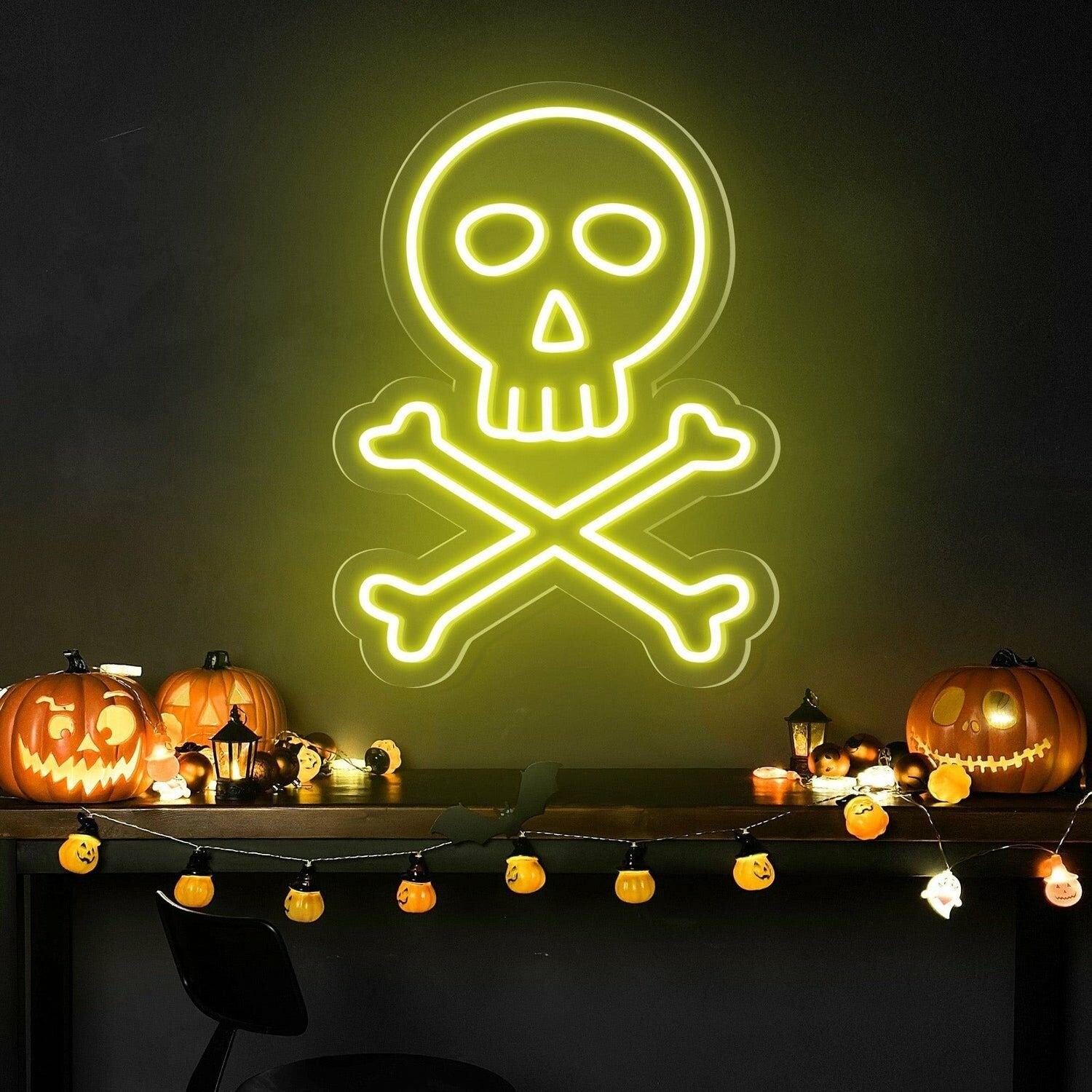 Spooky Skeleton Skulls Neon Sign | Shineneon