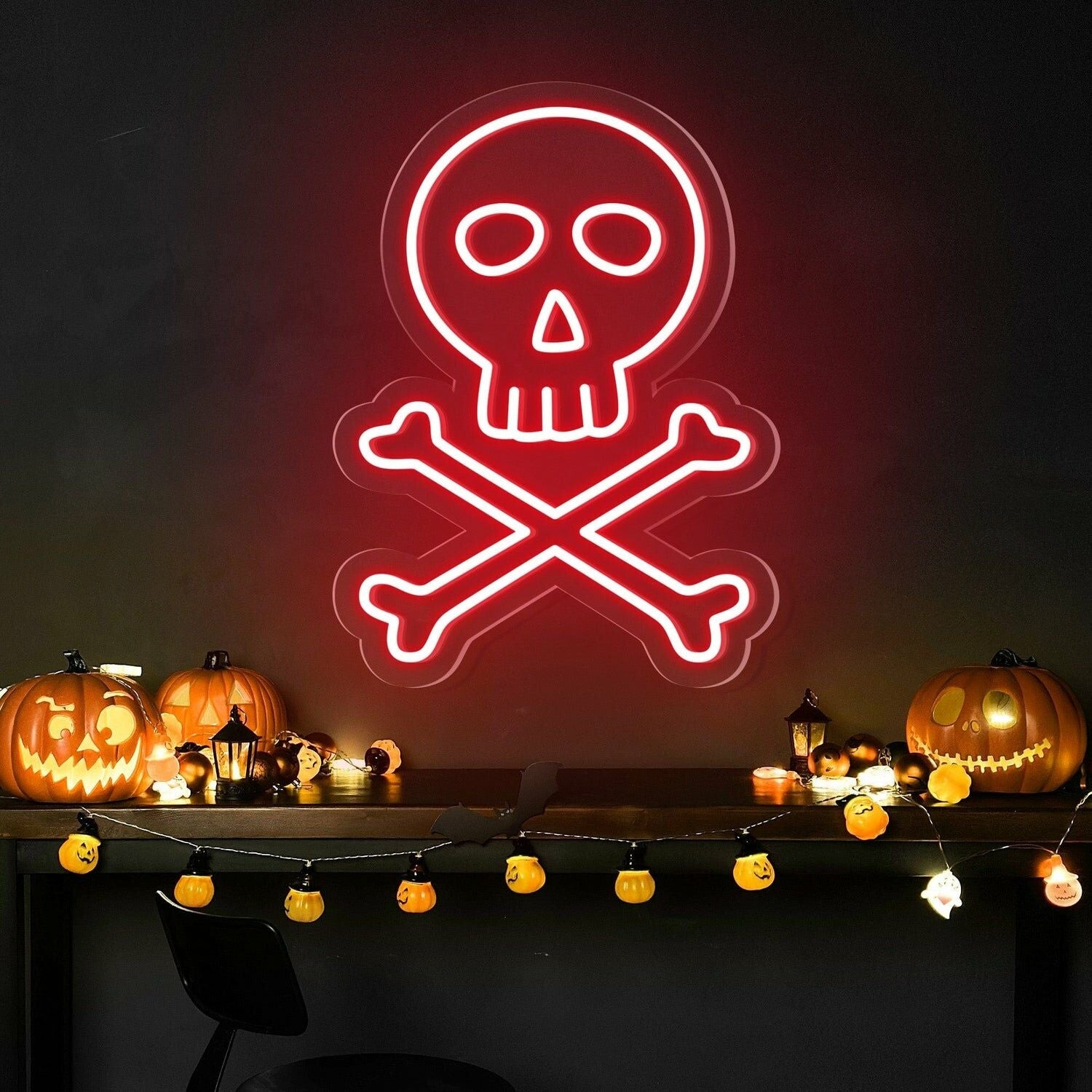 Spooky Skeleton Skulls Neon Sign | Shineneon