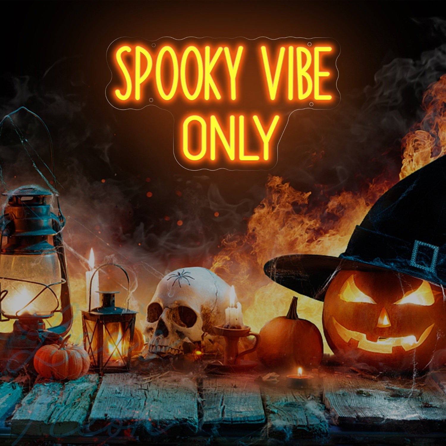 Spooky Vibe Only Neon Sign Halloween Event Light Up Sign Decor | Shineneon