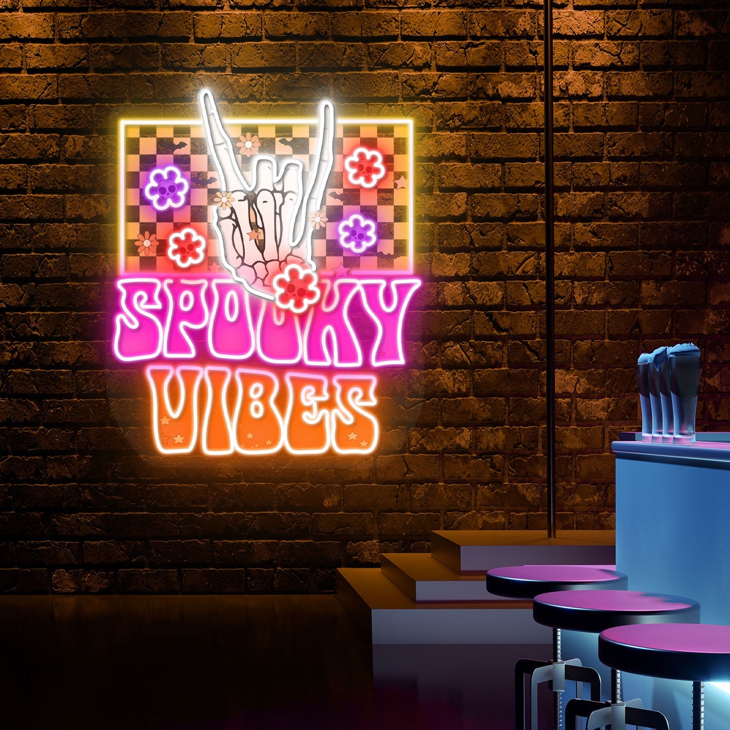 Spooky Vibes Halloween Acrylic Led Neon Sign | Shineneon