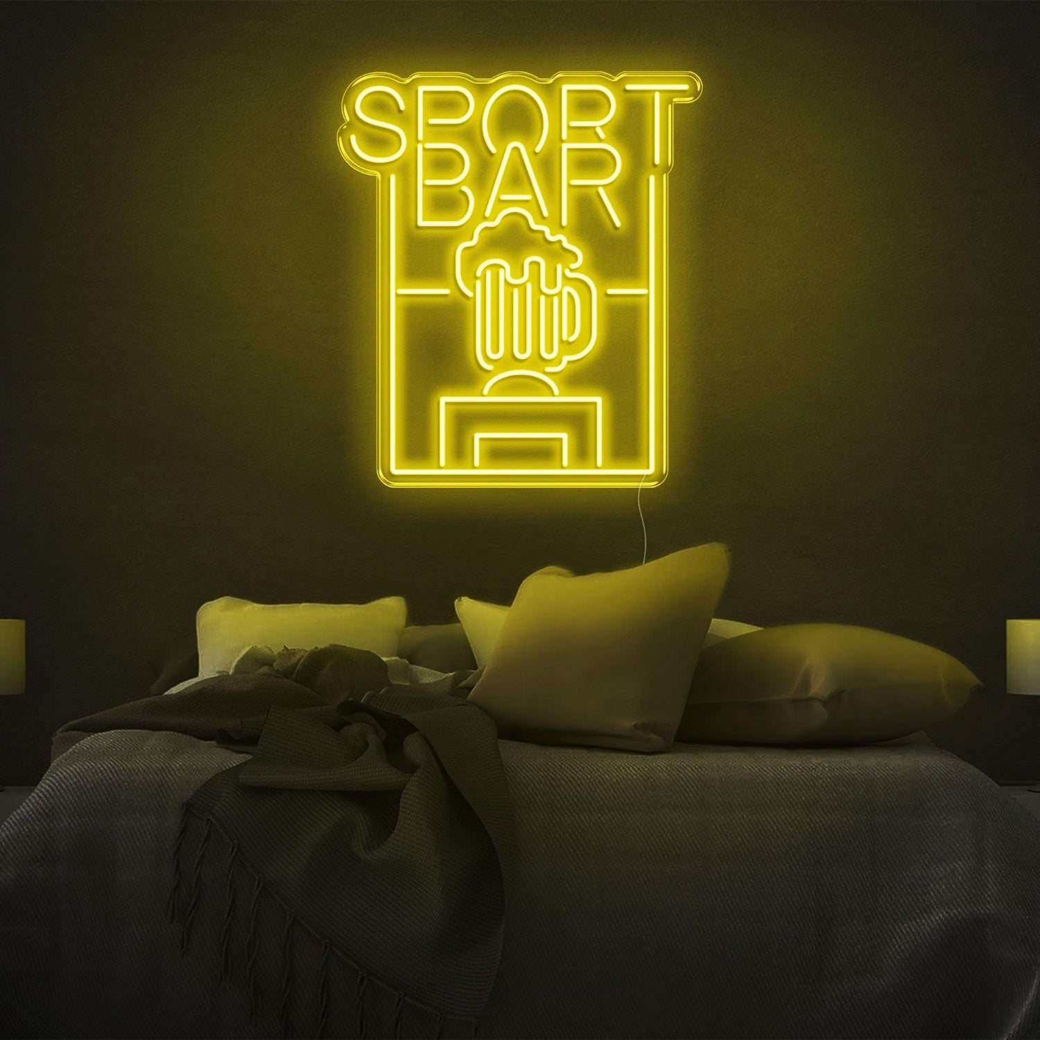 Sport Bar Beer Cup Blue Led Neon Sign For Modern Bedroom Wall Decor | Shineneon