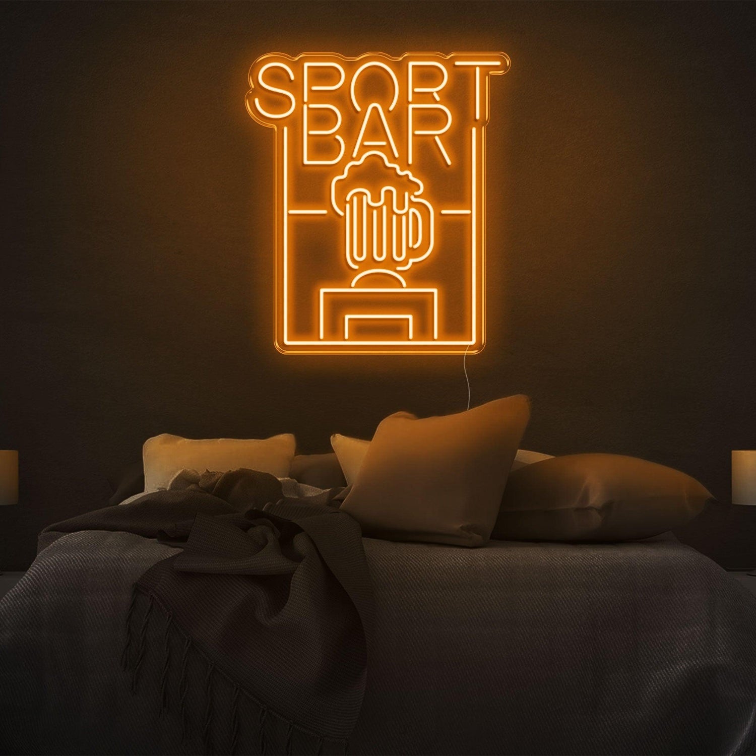 Sport Bar Beer Cup Blue Led Neon Sign For Modern Bedroom Wall Decor | Shineneon
