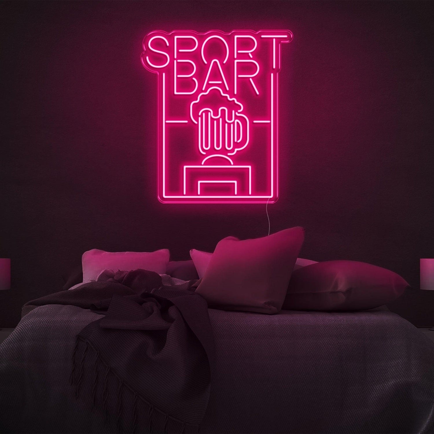 Sport Bar Beer Cup Blue Led Neon Sign For Modern Bedroom Wall Decor | Shineneon