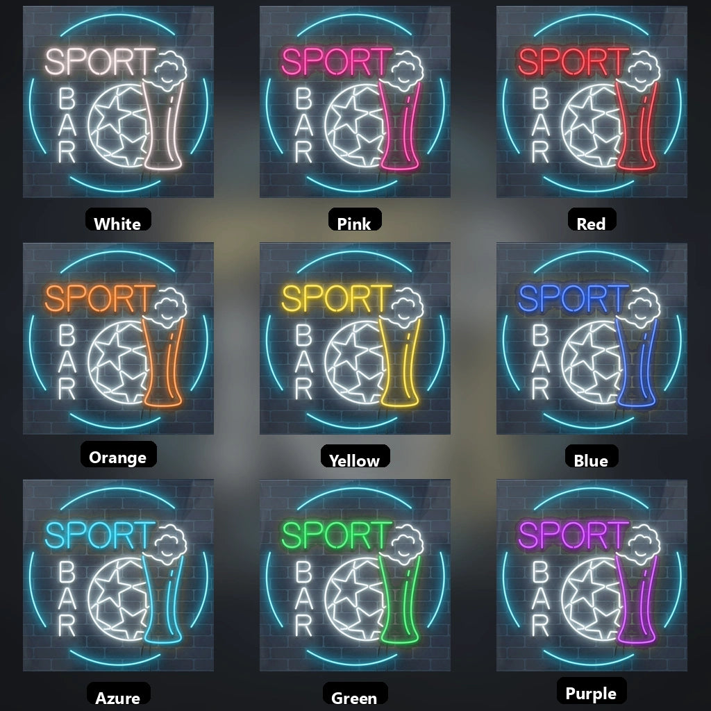 Sport Bar LED Neon Sign - 05 Color Grid