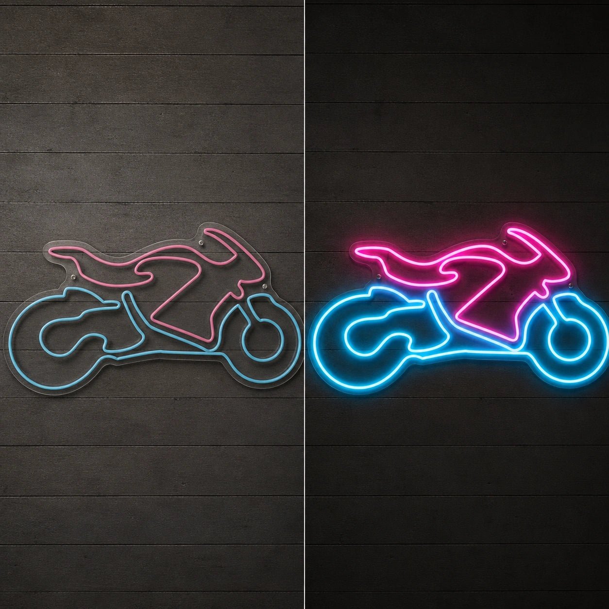 Sport Motorcycle Rectangle Vintage LED Neon Sign - Shineneon