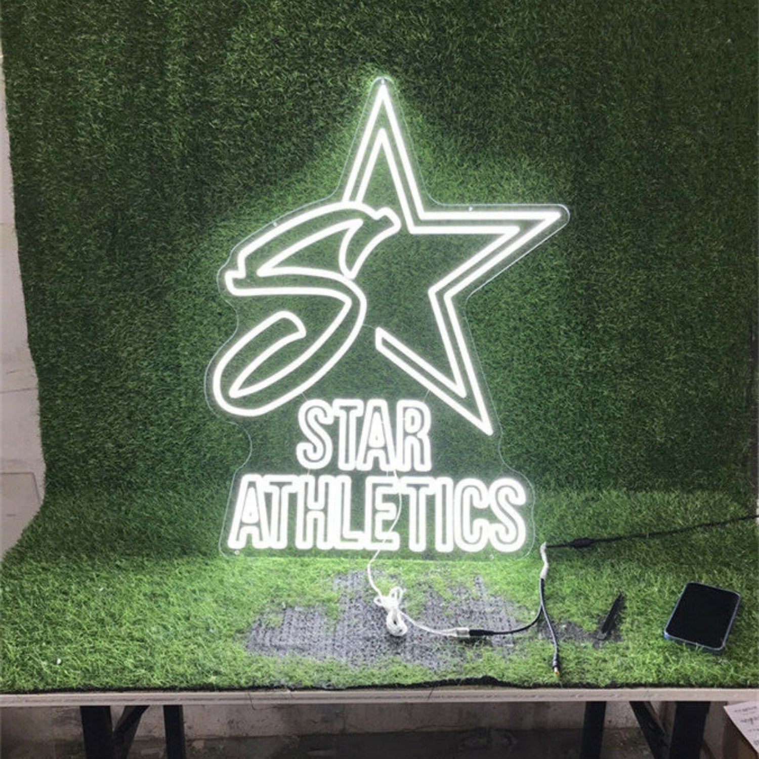 Sports Bar Gym Game Room Star Athletics Logo Led Neon Sign - Shineneon
