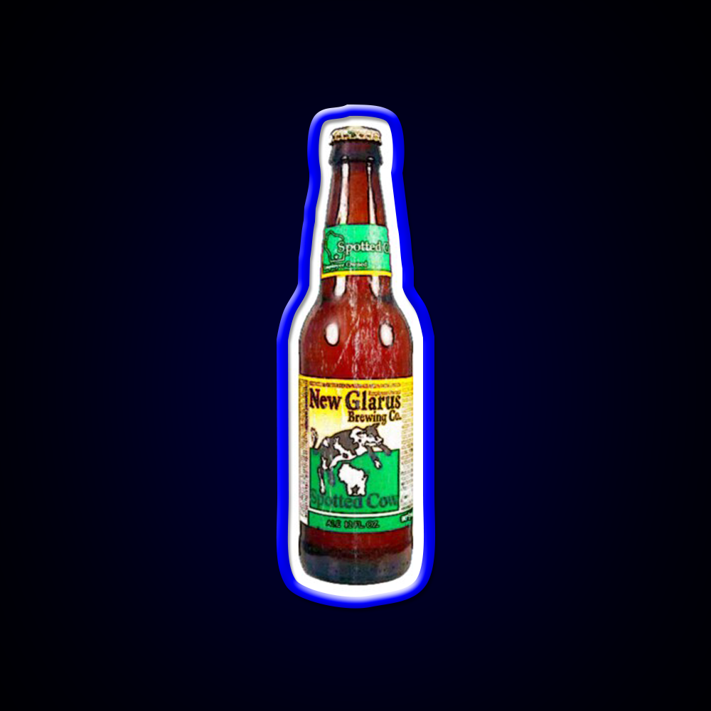 Spotted Cow Bottles Beer Bar Decor Led Neon Sign Rgb Color