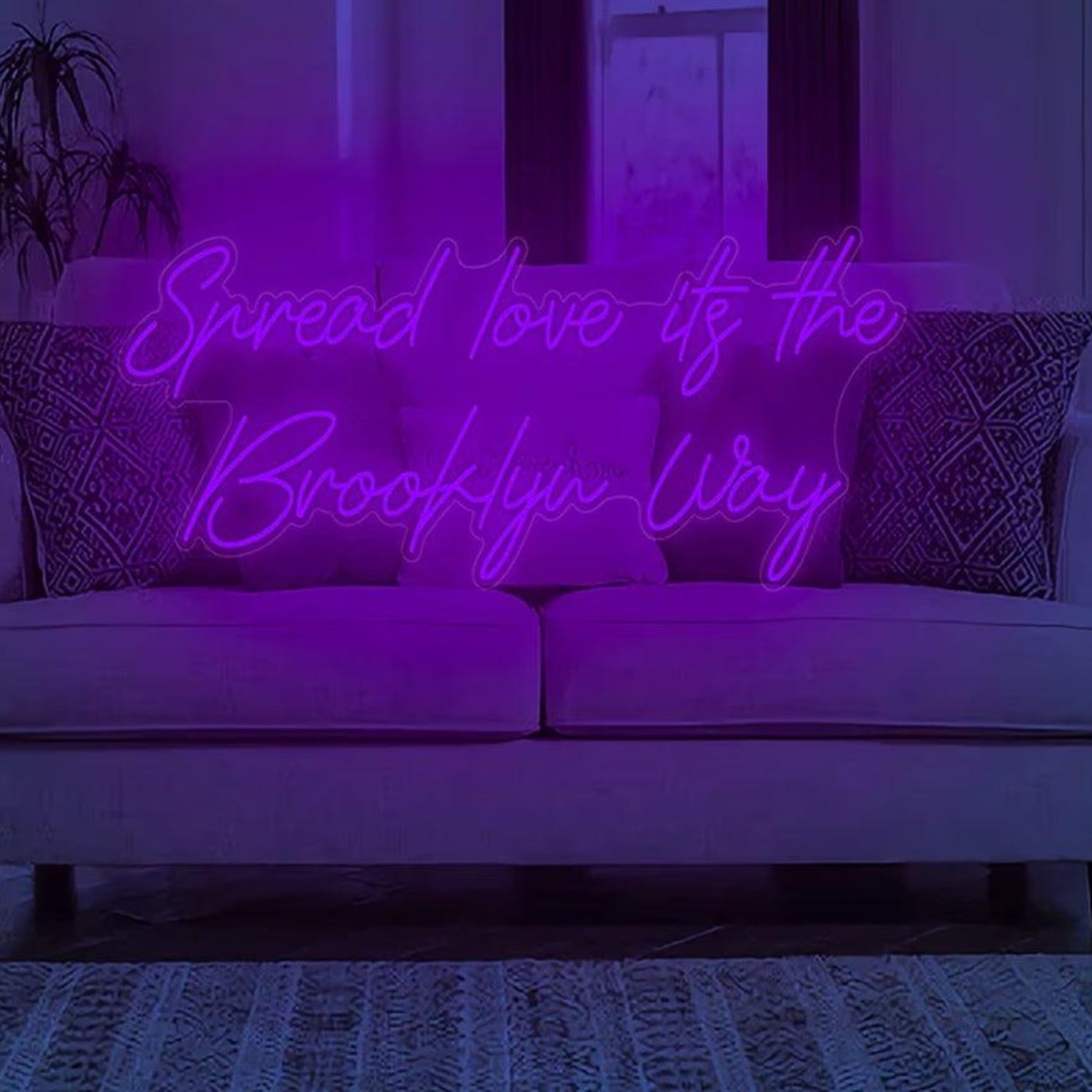 Spread Love Its The Brooklyn Way Blue Led Neon Sign For Living Room Decor | Shineneon