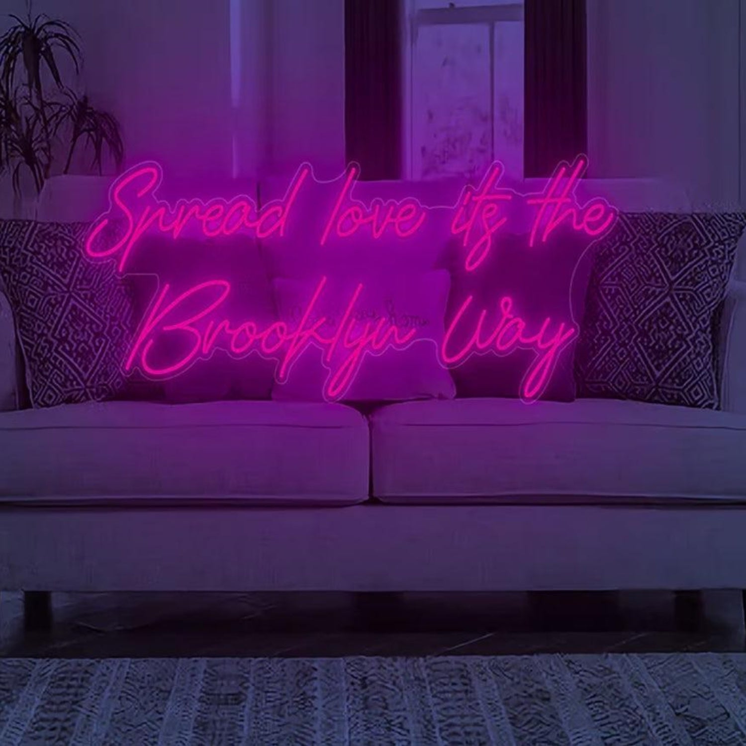 Spread Love Its The Brooklyn Way Blue Led Neon Sign For Living Room Decor | Shineneon