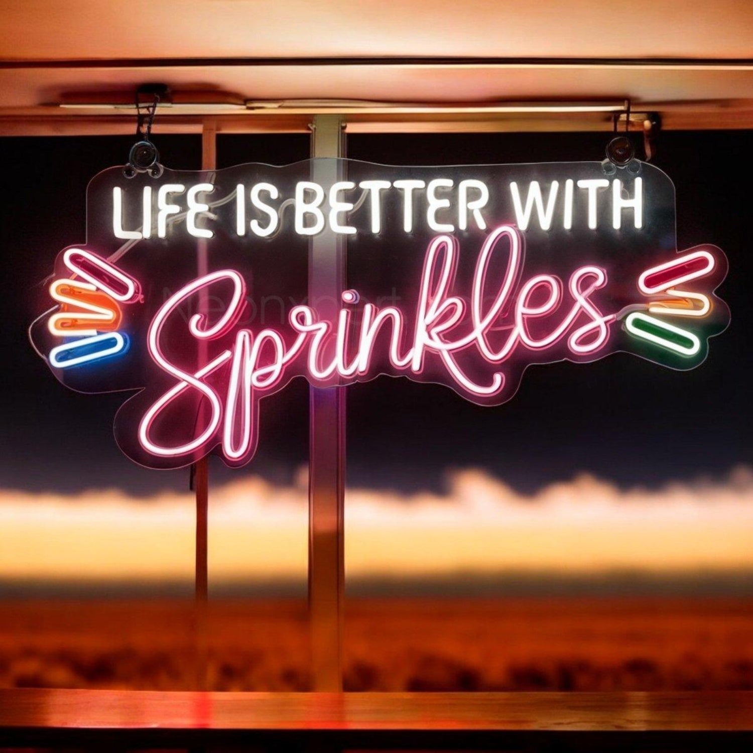 Sprinkles Life Multicolor Candy Led Neon Sign For Ice Cream Shop Decor | Shineneon