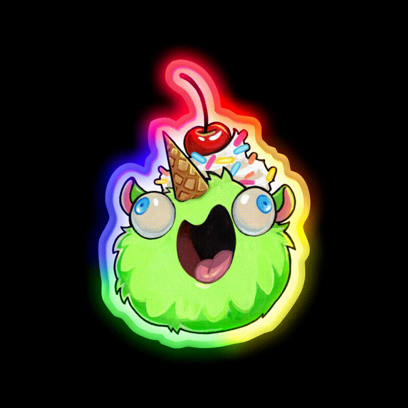Sprinkles Puffling Snack Food Led Neon Sign Rgb Color - LED neon sign close-up detail