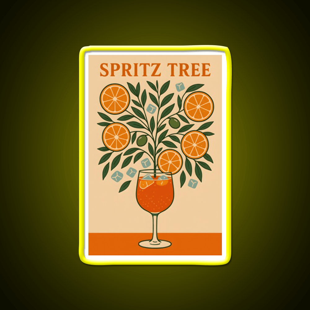 Spritz Tree Cocktail Art Print Cocktail Bar Decor Led Neon Sign Rgb Color - Shineneon