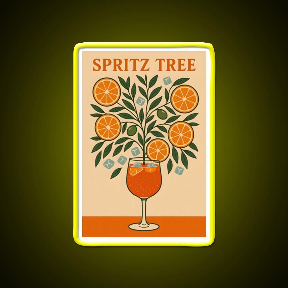 Spritz Tree Cocktail Art Print Cocktail Bar Decor Led Neon Sign Rgb Color - LED neon sign view 7