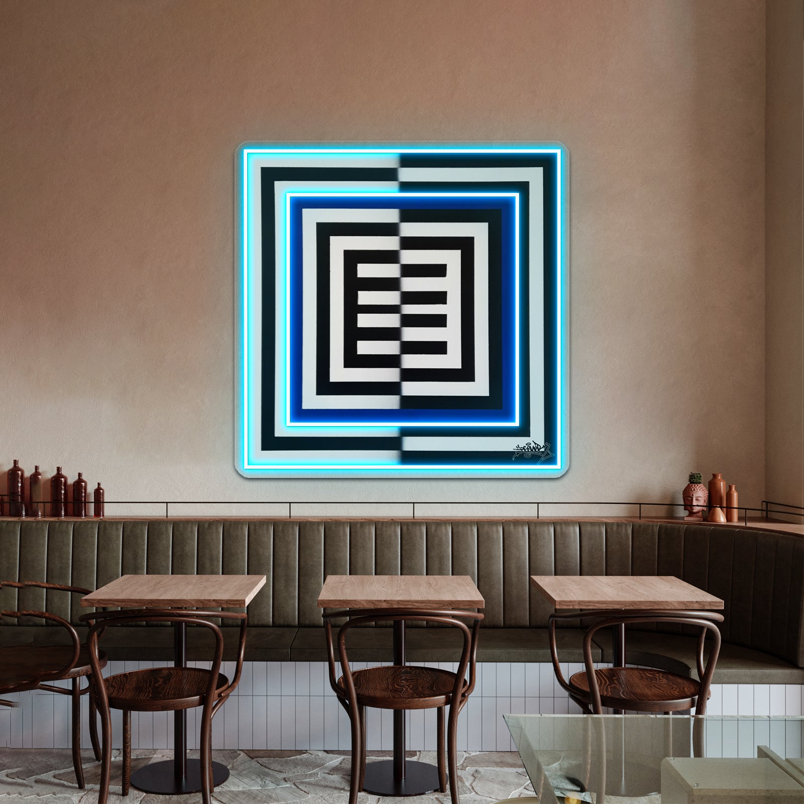 Squares Of Esone Abstract Urban Graffiti Street Style Wall Artwork Neon Signs | Shineneon