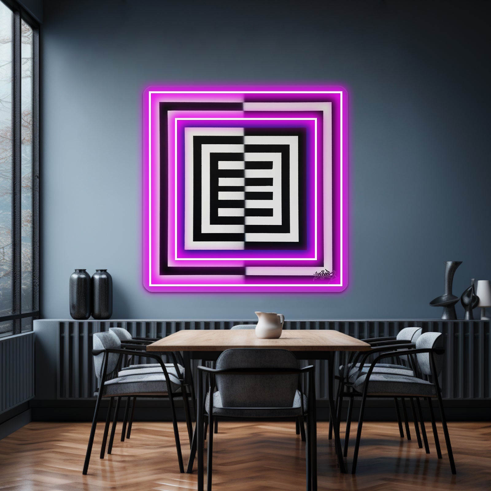 Squares Of Esone Abstract Urban Graffiti Street Style Wall Artwork Neon Signs | Shineneon