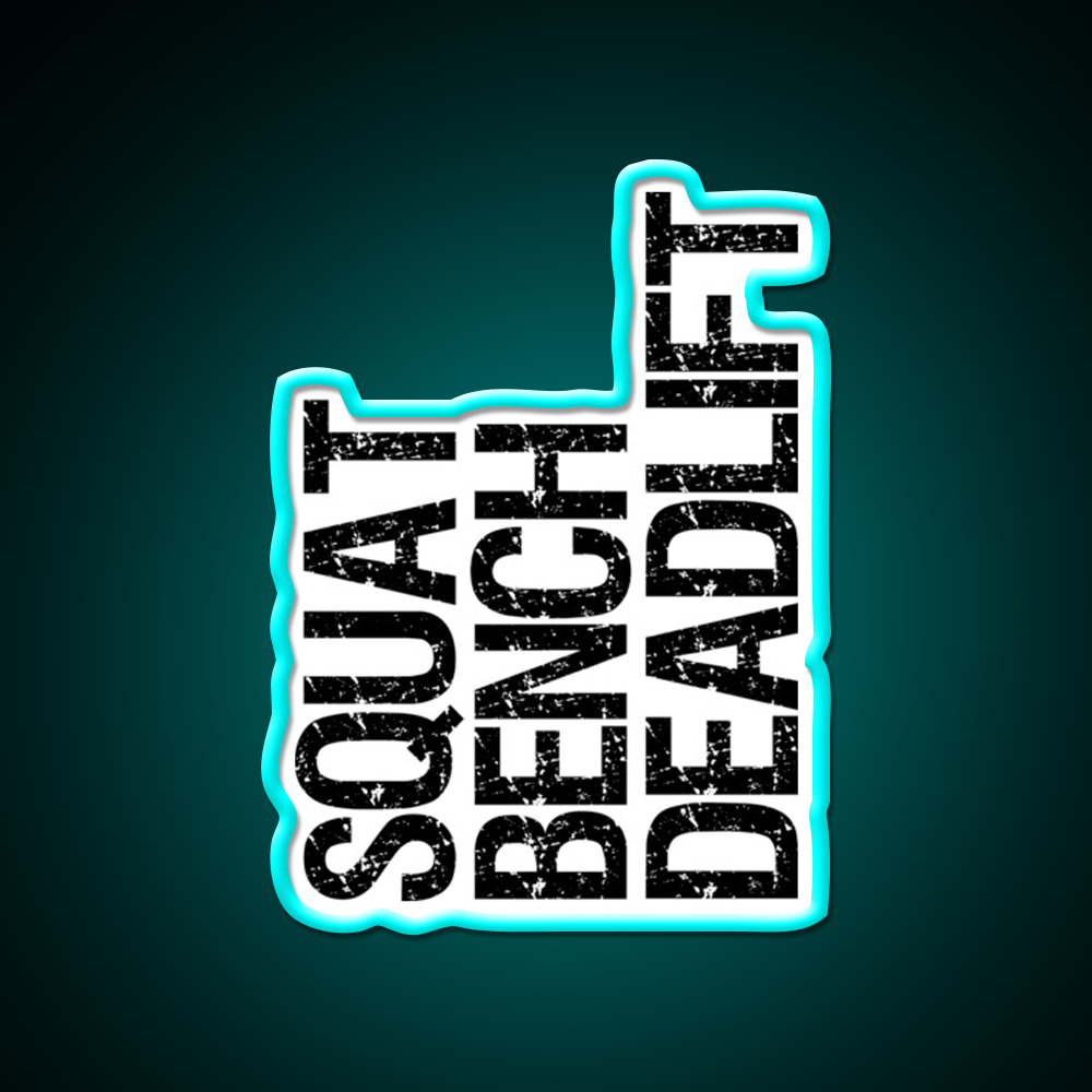 Squat Bench Deadlift Vertical Powerlifting Gym Fitness Led Neon Sign Rgb Color