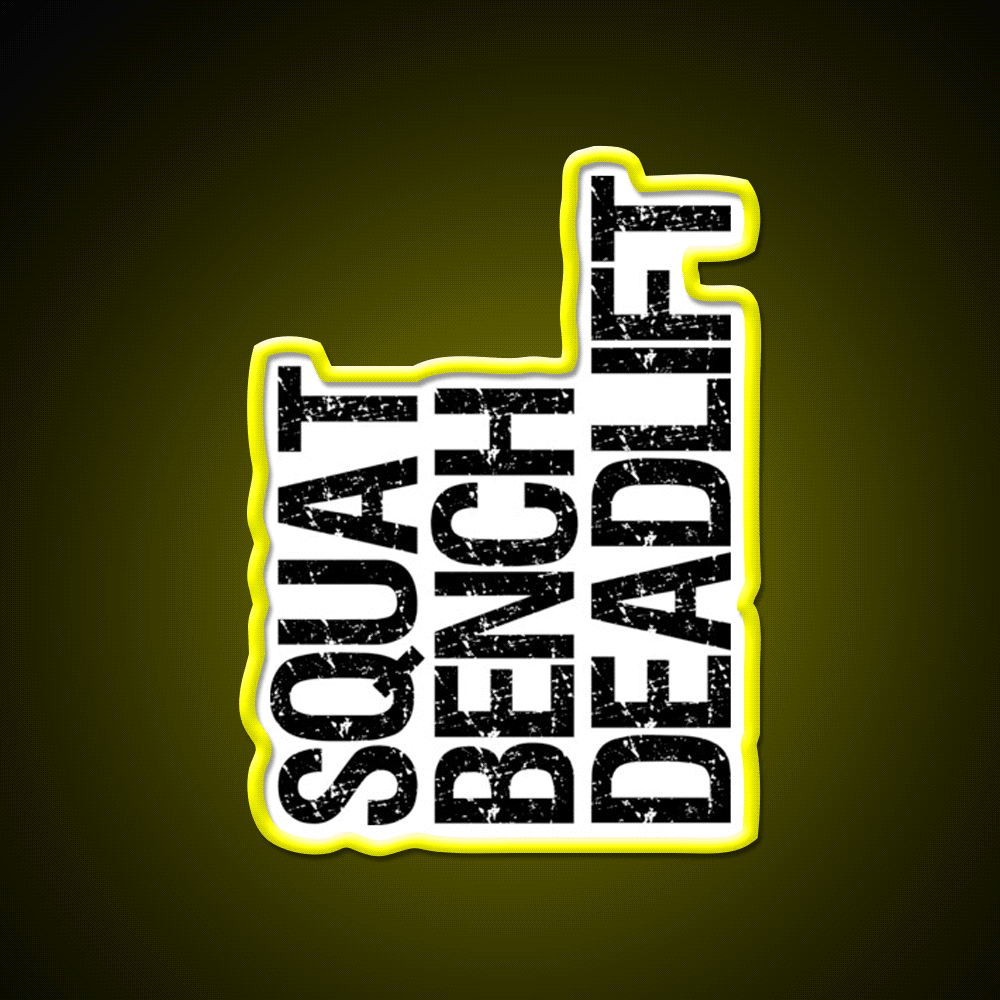 Squat Bench Deadlift Vertical Powerlifting Gym Fitness Led Neon Sign Rgb Color