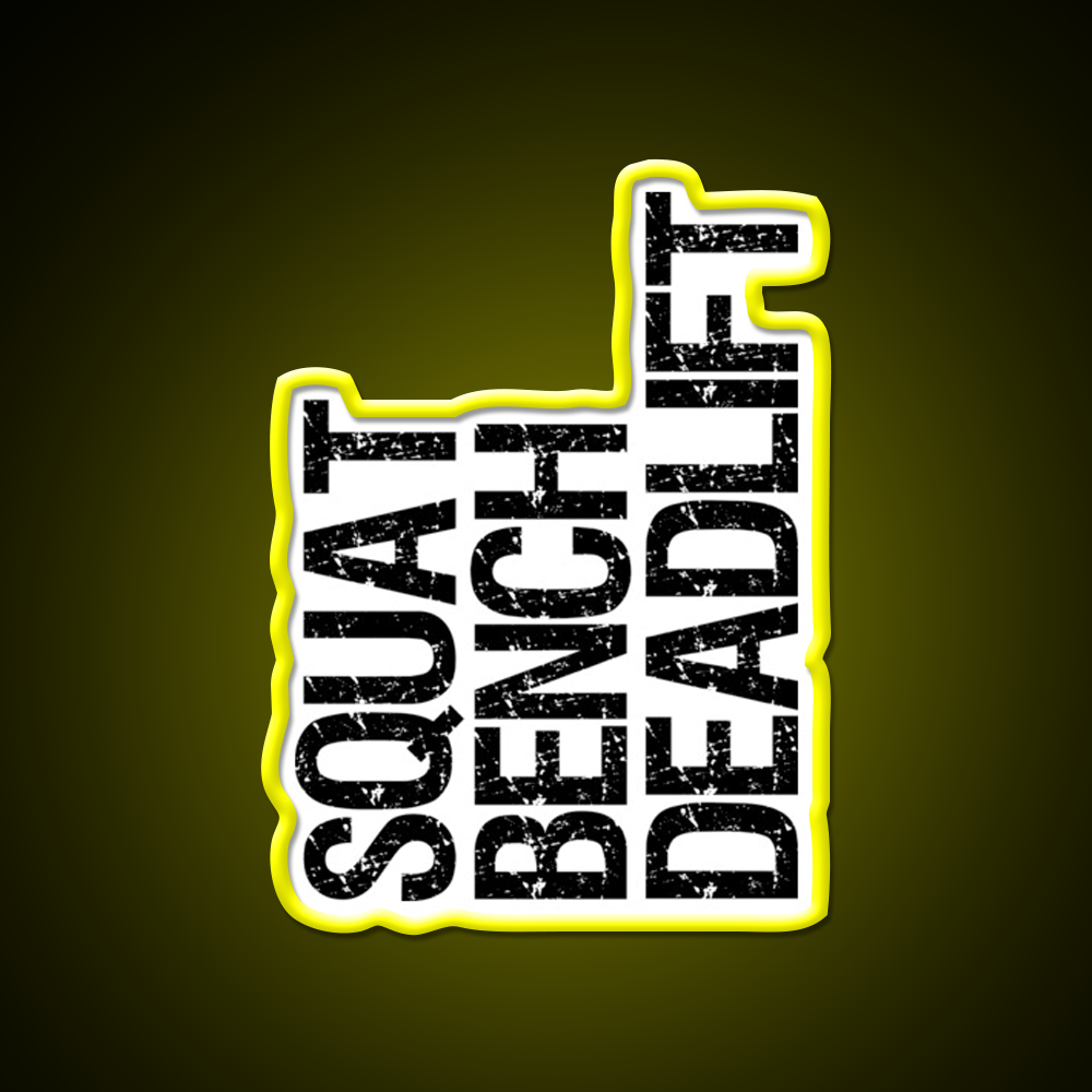 Squat Bench Deadlift Vertical Powerlifting Gym Fitness Led Neon Sign Rgb Color