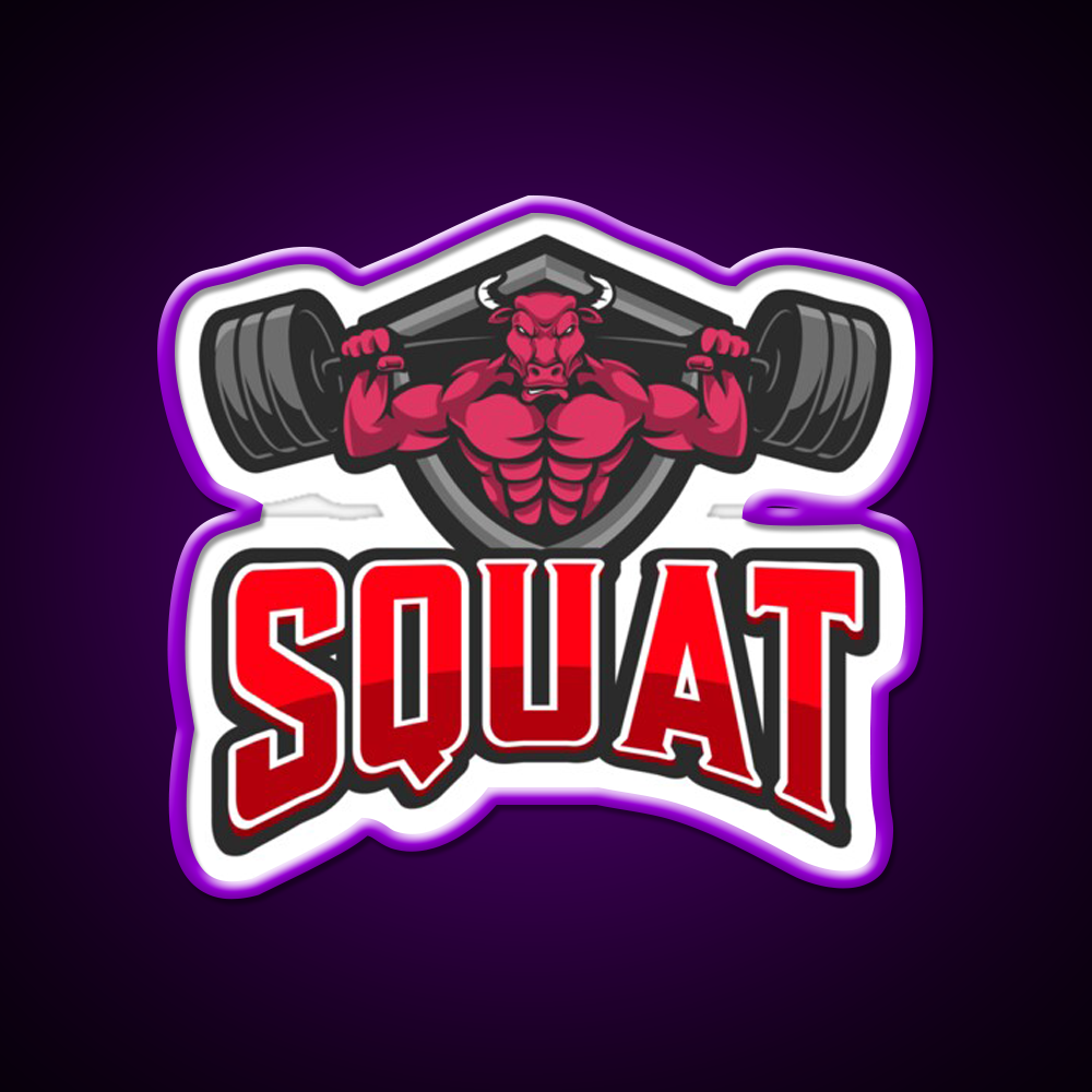 Squat Bull Gym Fitness Led Neon Sign Rgb Color