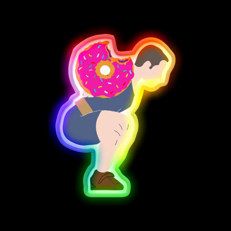 Squat Donuts Gym Fitness Led Neon Sign Rgb Color
