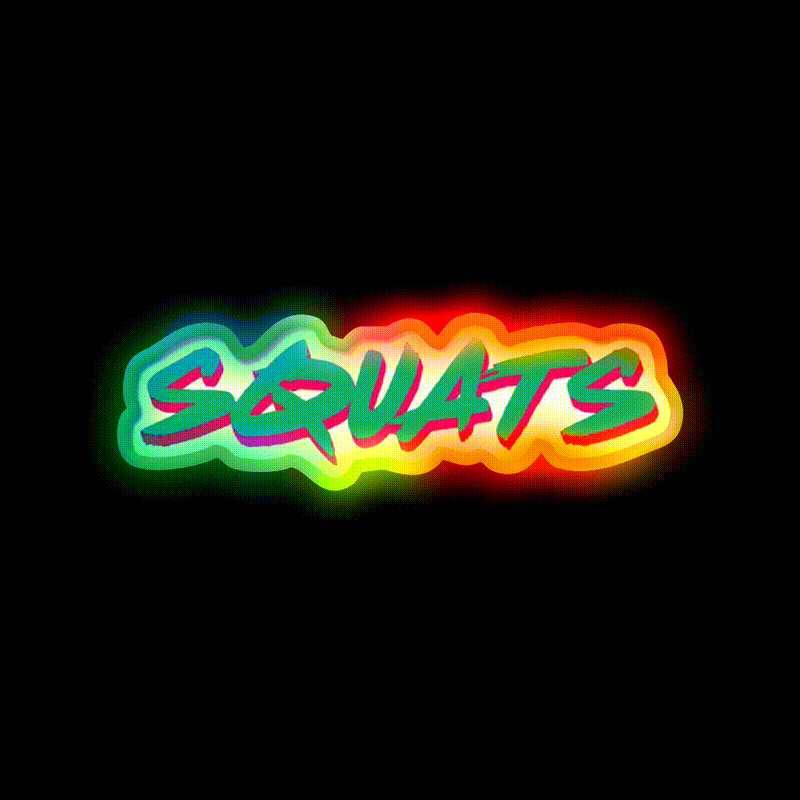 Squats Gym Fitness Led Neon Sign Rgb Color