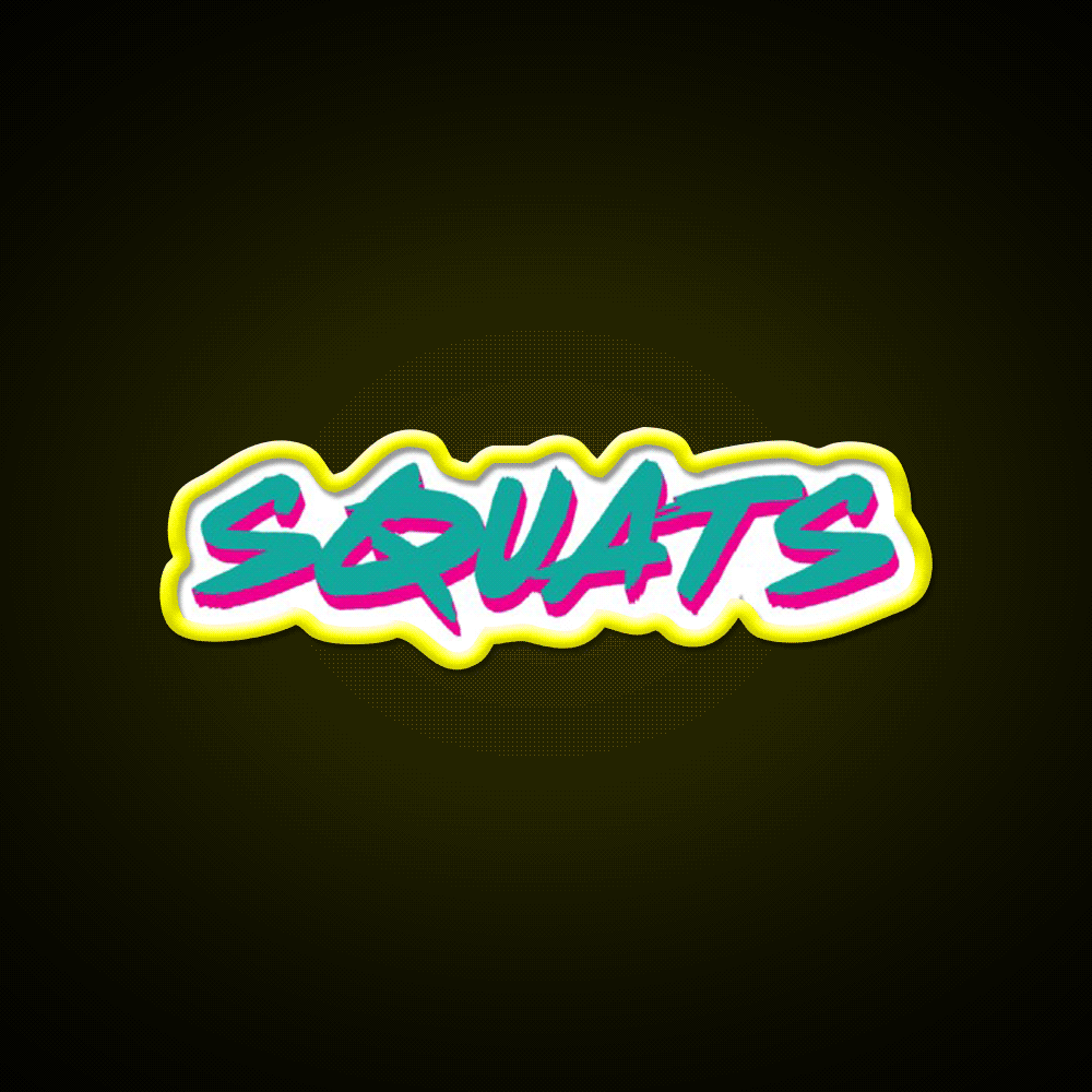 Squats Gym Fitness Led Neon Sign Rgb Color